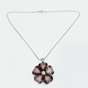 Mixit Silver-tone Chain Purple heart Stones Women's Necklace